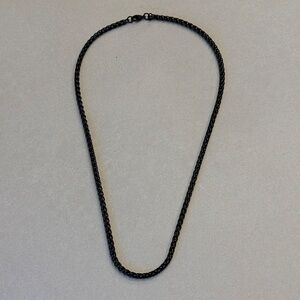 Black Cross Necklace Stainless Steel Curb Chain Unisex Mens And Womens
